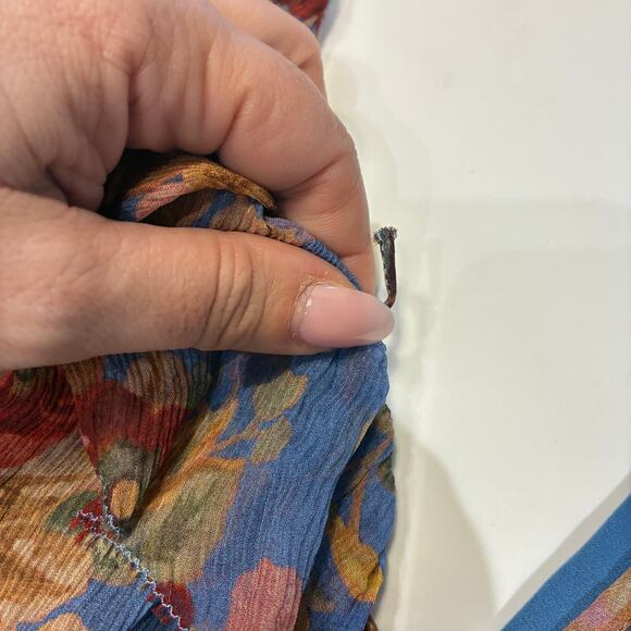 Zimmermann Blue Floral Lovelorn Fringe Halter jumpsuit Sz Small - Picture 7 of 12